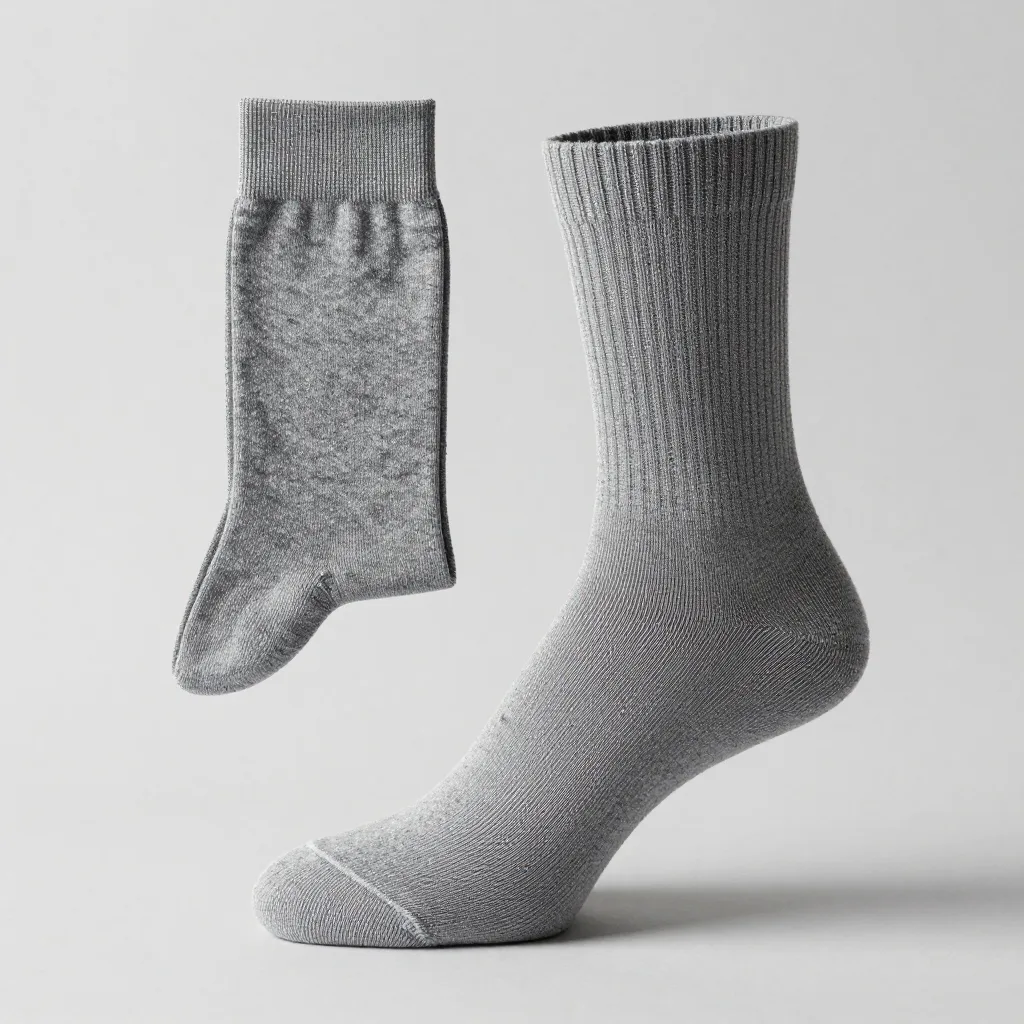 A merino crew sock with a thin liner sock